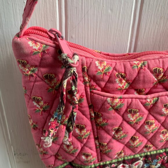 Vera Bradley Quilted Pink Floral Butterfly Mini Purse Shoulder bag Cottagecore - Picture 3 of 13